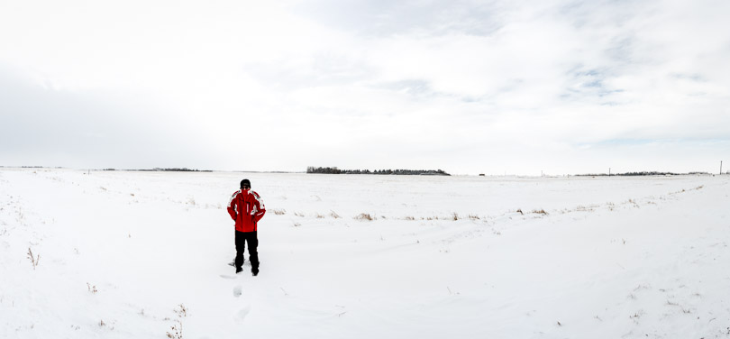 jelger vitt on an alberta prairie in winter photo
